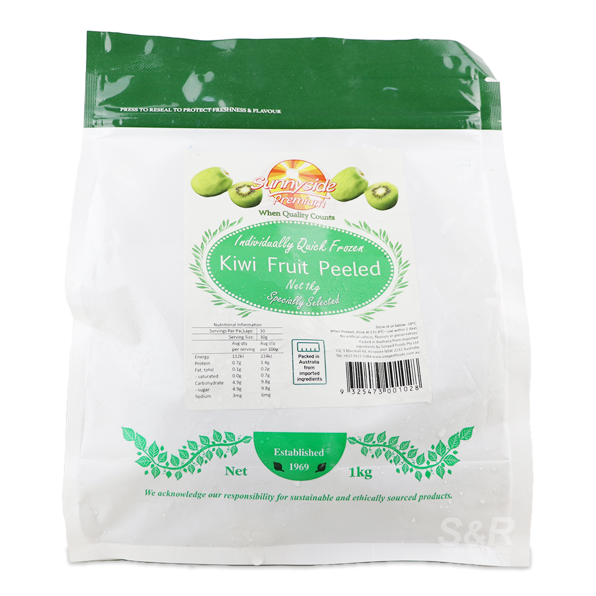 Sunnyside Premium Kiwi Fruit Peeled 1kg